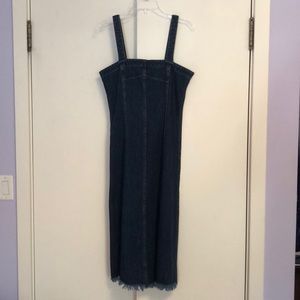 Madewell Raw Hem Seamed Denim Dress (midi)